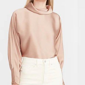 OFF WHITE Express Satin Mock Neck Top